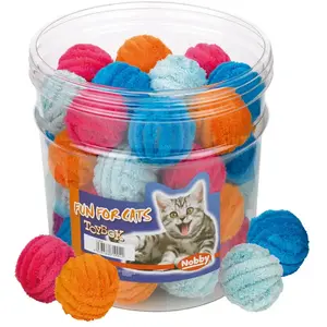 Comparateur de prix : Coffret de 40 balles pour chat en peluche Nobby Pet Multicolore 4 cm 7...