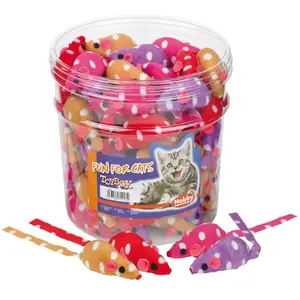Coffret de 72 jouets pour chat souris en tissu à poils Nobby Pet Multi... pas cher