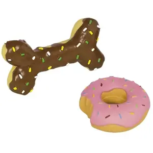 Comparateur de prix : Jouet pour chien Nobby Pet Latex Dessert (x12) Rose 10x17 cm 66989