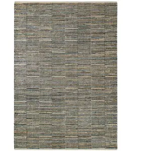 Tapis fait main denim et jute naturel et bleu  160x230