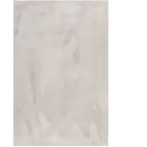 Esprit Tapis effet peau de lapin doux tufté gris pour salon, chambre 60x90 pas cher