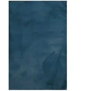 Esprit Tapis effet peau de lapin doux tufté pétrole pour salon,chambre 70x140 pas cher