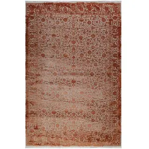 Esprit Tapis classique toucher soyeux vintage terracotta à relief 200x290 pas cher