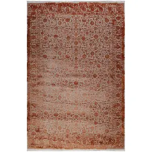 Esprit Tapis classique toucher soyeux vintage terracotta à relief 160x230 pas cher
