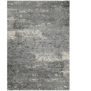 Esprit Tapis contemporain pure laine et viscose avec tons de gris 170x240 pas cher