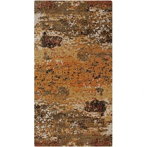 Esprit Tapis design pure laine et viscose tons de brique à relief 80x150 pas cher