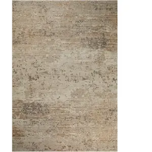 Esprit Tapis design pure laine et viscose tons de beige à relief 140x200 pas cher