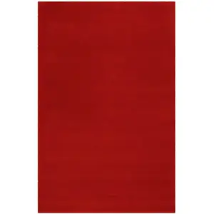 Esprit Tapis à poil court pure laine vierge rouge 170x240 pas cher