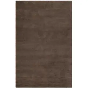 Esprit Tapis à poil court pure laine vierge marron 70x140 pas cher
