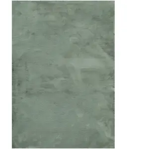 Esprit Tapis imitation fourrure lapin doux tufté vert sauge 160x230 pas cher