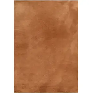 Esprit Tapis imitation fourrure lapin doux tufté cuivré 200x290
