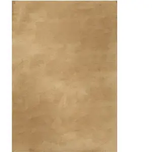 Esprit Tapis imitation fourrure lapin doux tufté beige caramel 200x290 pas cher