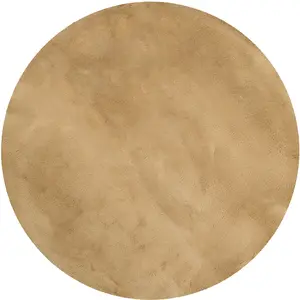 Esprit Tapis rond imitation fourrure lapin doux tufté beige caramel  200