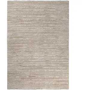 Wecon Home Tapis design à rayures irrégulières et relief tons de beige 200x290