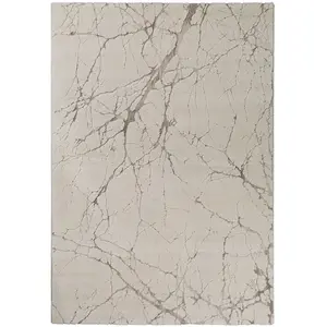 Wecon Home Tapis design inspiration nature à relief tons de beige 120x170 pas cher