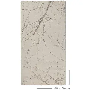 Wecon Home Tapis design inspiration nature à relief tons de beige 80x150 pas cher