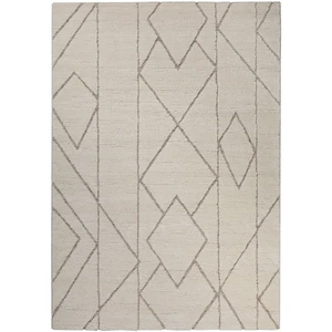 Wecon Home Tapis design à rayures et relief tons de beige 120x170 pas cher