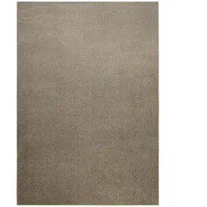 Wecon Home Tapis poil ras beige foncé chiné 166x240 pas cher