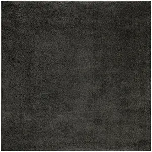 Wecon Home Tapis uni poils ras anthracite belle densité 200x200 pas cher