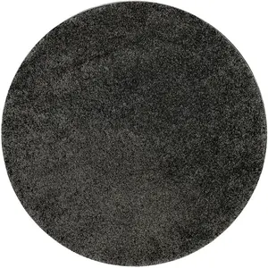Wecon Home Tapis rond uni poils ras anthracite belle densité Ø 200 pas cher
