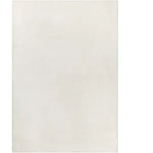 Wecon Home Tapis uni poils ras beige ivoire belle densité 200x200
