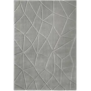 Tapis à relief effet optique gris clair 120x170 pas cher