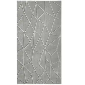 Tapis à relief effet optique gris clair 80x150 pas cher