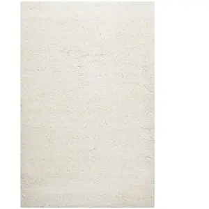 Wecon Home Tapis confort poils longs mats (50 mm) blanc crème 160x225 pas cher