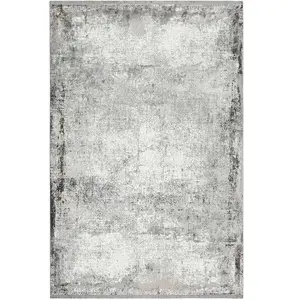 Wecon Home Tapis tissé fin Vintage beige gris pour salon, chambre 225x160