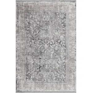 Wecon Home Tapis tissé fin Vintage beige gris pour salon, chambre 290x200