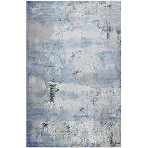 Wecon Home Tapis plat inspiration vintage tons de bleu 130x190 pas cher