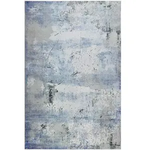 Wecon Home Tapis plat inspiration vintage tons de bleu 190x290