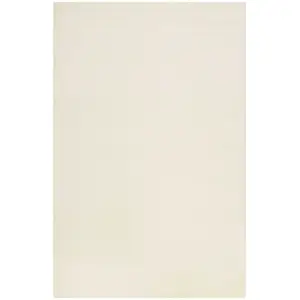 Wecon Home Tapis à poils courts doux blanc cassé aspect laineux 80x150 pas cher