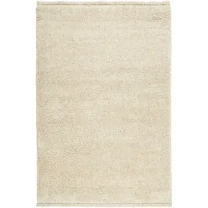 Wecon Home Tapis tissé style berbère beige poils longs 225x160 pas cher