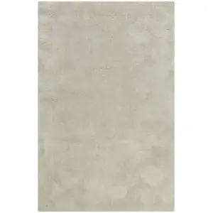 Wecon Home Tapis poils longs douces microfibre gris beige 160x230