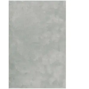 Tapis poils longs douces microfibre gris argent 200x290 pas cher