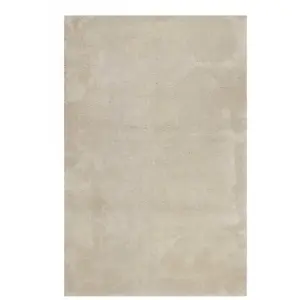 Wecon Home Tapis poils longs douces microfibre beige grisé 80x150 pas cher