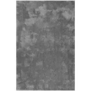 Tapis poils longs douces microfibre gris foncé 120x170 pas cher