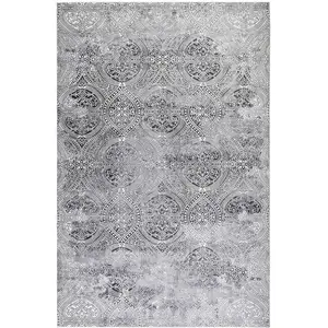 Wecon Home Tapis plat motif cachemire tons de gris 160x230 pas cher
