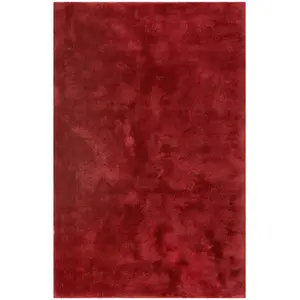 Esprit Tapis poils longs tufté doux rouge pourpre 160x230