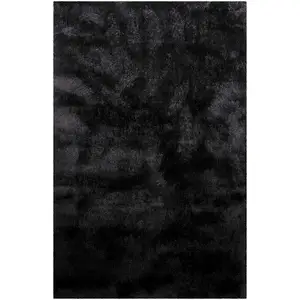 Homie Living Tapis en microfibre dense noir 120x170 cm