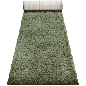 Esprit Tapis de couloir uni vert olive 100% de matière recyclée 80x230 pas cher