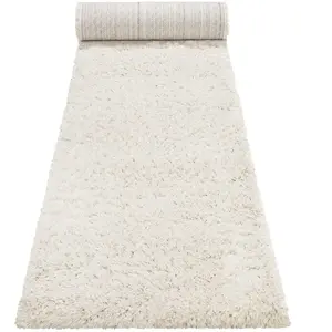 Esprit Tapis de couloir uni blanc beige 100% de matière recyclée 80x230 pas cher
