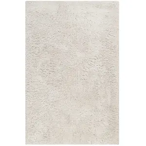 Esprit Tapis uni blanc beige 100% de matière recyclée 133x200 pas cher