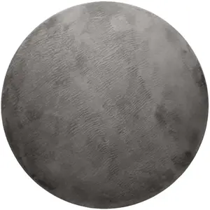 Homie Living Tapis rond tufté mèches rases (15 mm) gris 120 D pas cher