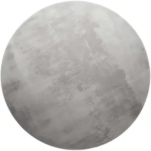 Homie Living Tapis rond tufté mèches rases (15mm) gris clair 80 D pas cher