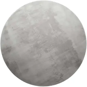 Homie Living Tapis rond tufté mèches rases (15 mm) gris clair 120 D pas cher