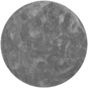 Wecon Home Basics Tapis rond poils longs douces microfibre gris souris 200 D pas cher