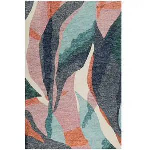 Esprit Tapis fait main à poil ras motif abstrait multicolore 140x200 pas cher