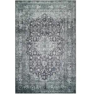 Wecon Home Tapis plat vintage effet usé vert et gris 200x300